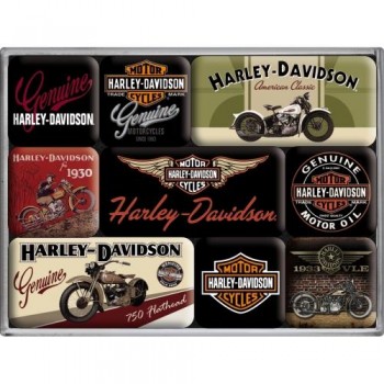 Набор из 9 магнитов Nostalgic Art "Harley Davidson Bikers" (83037)